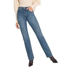 Favorite Daughter Jeans The Vivi High Rise Long Straight in the wash Iris